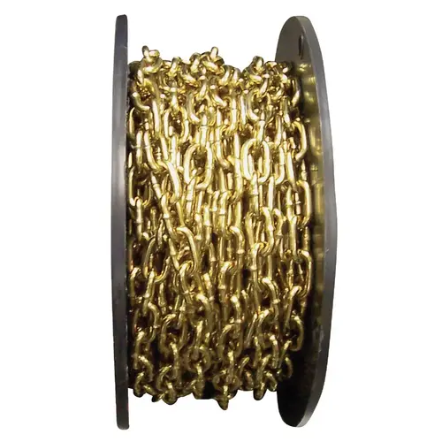#3 50 Ft. Brass Finished Low-Carbon Steel Coil Chain