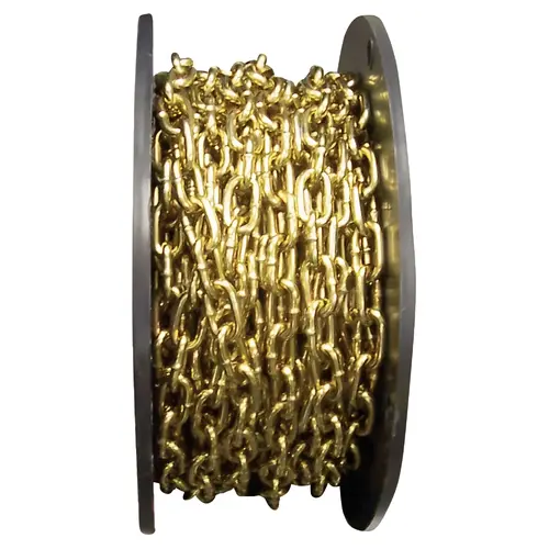 #3 50 Ft. Brass Finished Low-Carbon Steel Coil Chain #3 50 Ft. Brass Finished Low-Carbon Steel Coil Chain