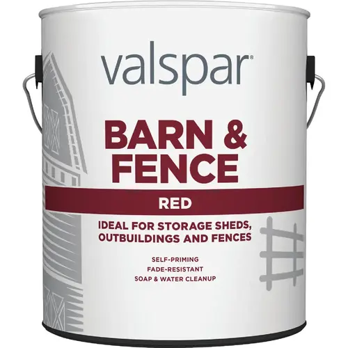 Latex Paint & Primer In One Flat Barn & Fence Paint, Red, 1 Gal. Latex Paint & Primer In One Flat Barn & Fence Paint, Red, 1 Gal.