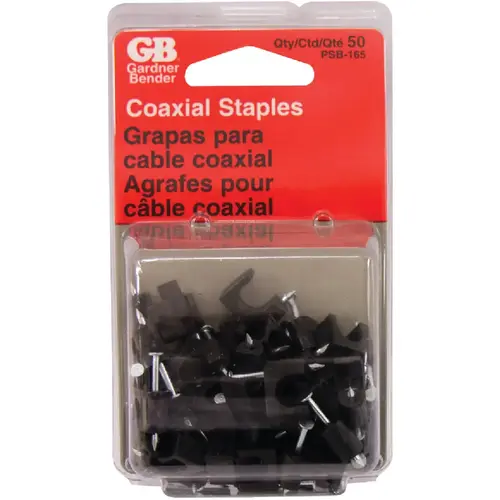 1/4 In. Plastic Black Coaxial Staple (50-Count) 1/4 In. Plastic Black Coaxial Staple (50-Count)