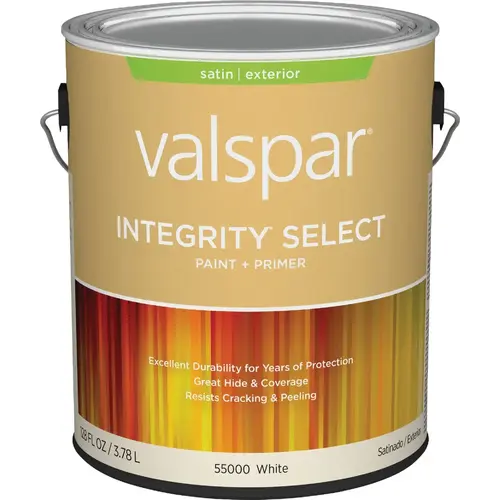 Integrity Select Satin Paint & Primer Exterior Paint, White, 1 Gal. Integrity Select Satin Paint & Primer Exterior Paint, White, 1 Gal.