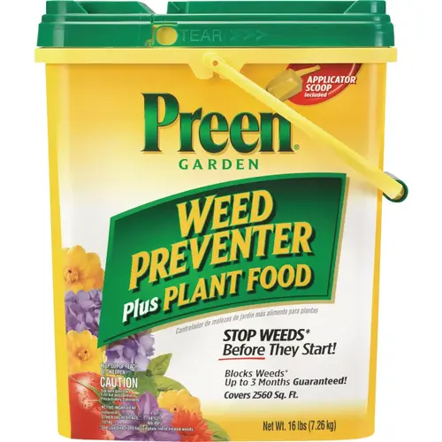 16 Lb. Ready To Use Granules Garden Weed Preventer Plus Plant Food