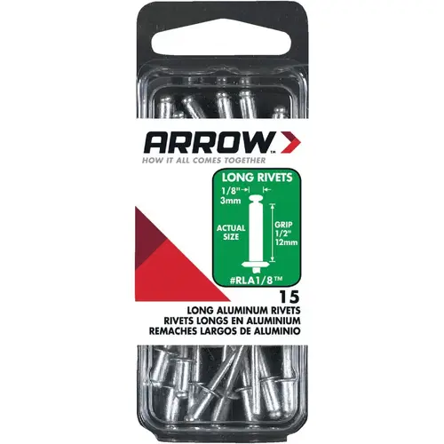 1/8 In. x 1/2 In. Aluminum Rivet (15-Count)