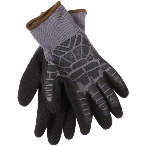 Grip Protect Men's XL Coated Glove with Micro Armor Black & Gray Pair
