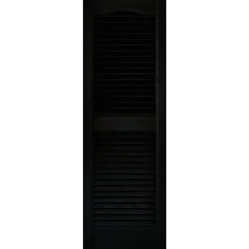 15 In. x 43 In. Vinyl Louvered Shutter, Black - pack of 2