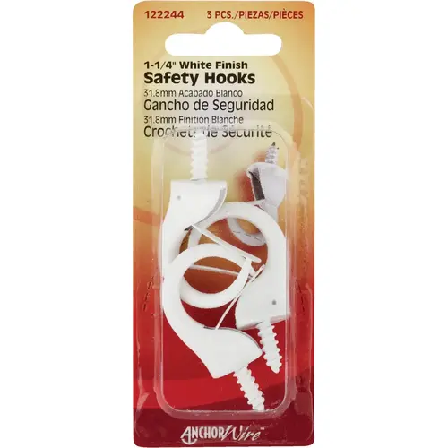 Anchor Wire 1-1/4 In. White Safety Hook