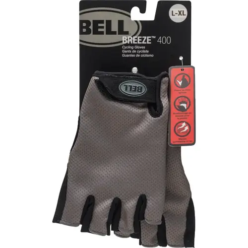 Breeze 400 Black Suede Cycling Gloves, L/XL Pair