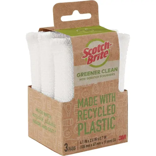 Greener Clean Non Scratch All Purpose Scrubbers, 2.6 In. x 4.1 In. x 0.7 In. Greener Clean Non Scratch All Purpose Scrubbers, 2.6 In. x 4.1 In. x 0.7 In.