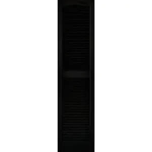 Builders Edge 023140060002 15 In. x 60 In. Vinyl Louvered Shutter, Black - pack of 2