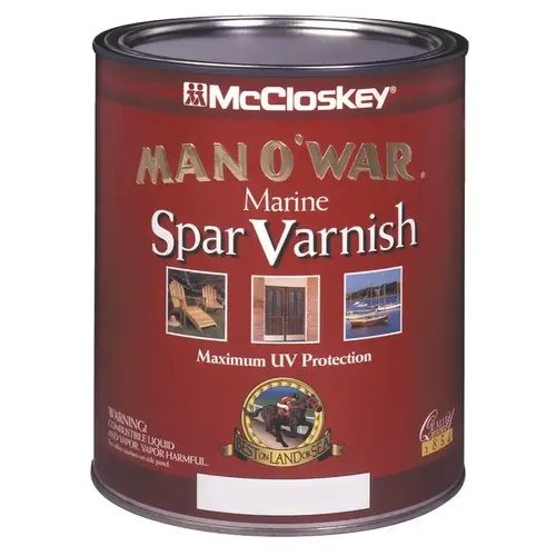 Man O'War Semi-Gloss Marine Interior & Exterior Varnish, Quart Clear