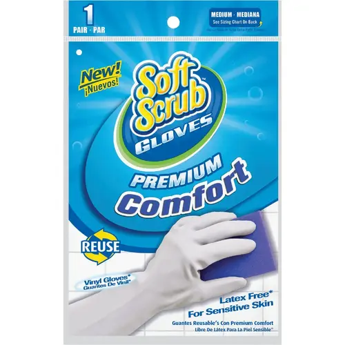Medium Premium Comfort Vinyl Rubber Glove White
