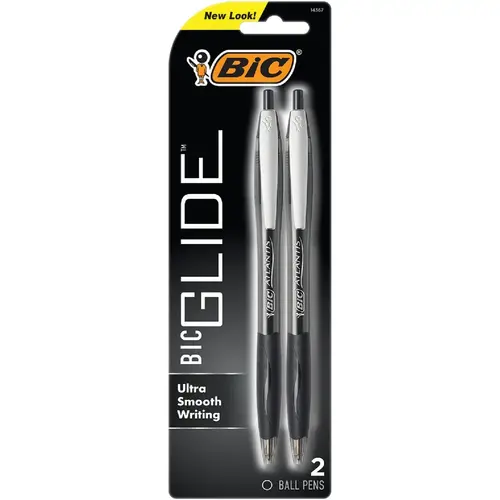 Atlantis Medium Point Black Ball Point Pen - pack of 2