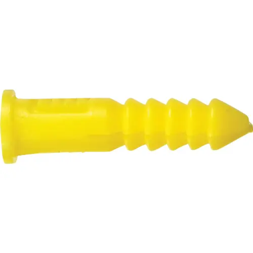 #4 - #6 - #8 Thread x 7/8 In. Yellow Ribbed Plastic Anchor (100 Ct.)
