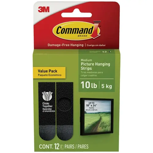 10 Lb. Black Picture Hanging Strips Value Pack, 12 Pairs 10 Lb. Black Picture Hanging Strips Value Pack, 12 Pairs