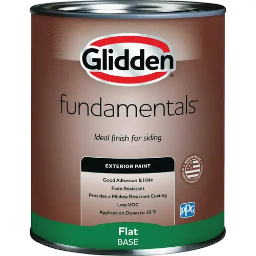 Fundamentals Exterior Paint Flat White Pastel Base Quart