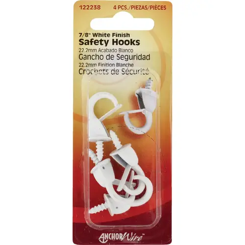 Anchor Wire 7/8 In. White Spring Safety Hook Anchor Wire 7/8 In. White Spring Safety Hook