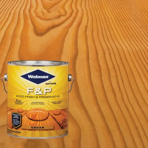 F&P Transparent Wood Finish And Preservative, Cedar, 1 Gal.