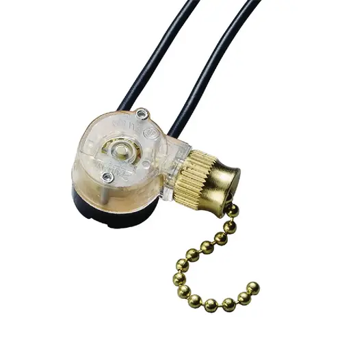 SPST 72 In. Cord Single Throw Brass Pull Chain Switch SPST 72 In. Cord Single Throw Brass Pull Chain Switch