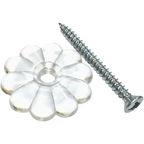 Clear Rosette with Screws (24-Count) Clear Rosette with Screws (24-Count)