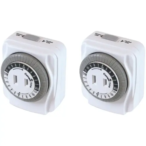 125V 24 Hr. Indoor Timer White - pack of 2