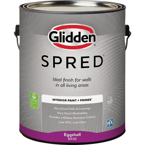 Spred Interior Paint + Primer Eggshell White Pastel Base Gallon Spred Interior Paint + Primer Eggshell White Pastel Base Gallon