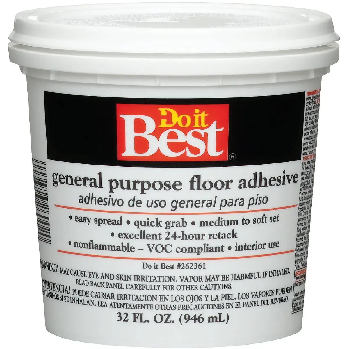 Do it Best General-Purpose Floor Adhesive 1 Qt. Beige 7079826002 Do it Best General-Purpose Floor Adhesive 1 Qt. Beige 7079826002