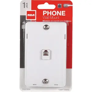 RCA TP251WHR White Wall Telephone Jack