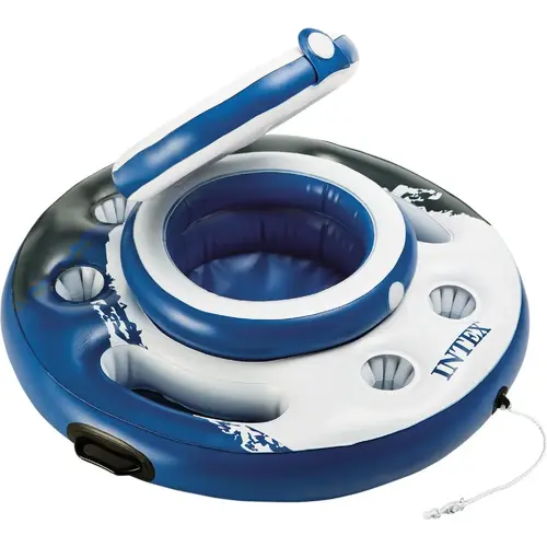 Mega Chill 35 In. Dia. Inflatable Pool Cooler Blue & White Mega Chill 35 In. Dia. Inflatable Pool Cooler Blue & White