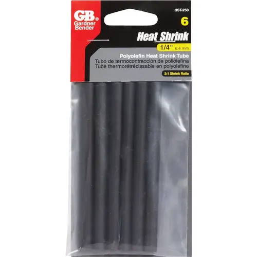 "HST-250 HEAT SHRINK TUBING 1/4""-1/8"" 4"" 6/CD" "HST-250 HEAT SHRINK TUBING 1/4""-1/8"" 4"" 6/CD"