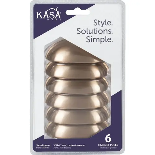 Satin Bronze Cup Pull - pack of 6