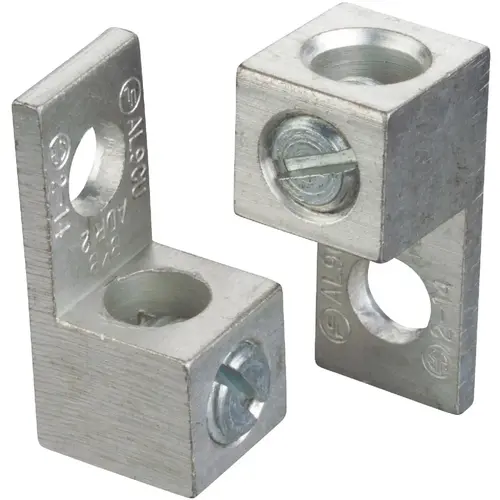 #14 SOL/STR to #2 STR Single 1/4 In. Hole Mount Dual Rated Mechanical Lug - pack of 2 #14 SOL/STR to #2 STR Single 1/4 In. Hole Mount Dual Rated Mechanical Lug - pack of 2