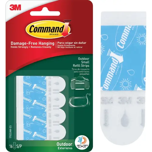 Outdoor Small Adhesive Strip, 16 Strips Clear Outdoor Small Adhesive Strip, 16 Strips Clear