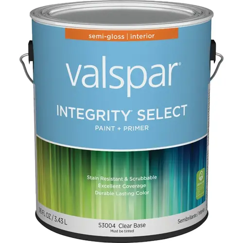 Integrity Select Paint & Primer Semi-Gloss Interior Paint, Clear Base, 1 Gal. Integrity Select Paint & Primer Semi-Gloss Interior Paint, Clear Base, 1 Gal.