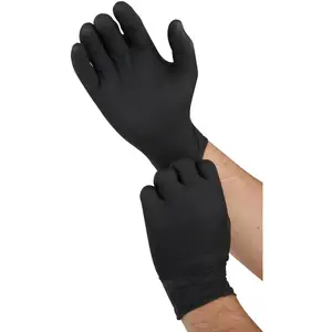 GRIPPAZ G21071-L50 Large Black Nitrile Fish Scale Texture Disposable Gloves - pack of 50