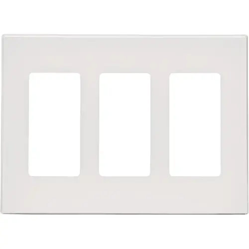 Decora Plus 3-Gang Poly Carbonate Screwless Decorator Wall Plate, White Decora Plus 3-Gang Poly Carbonate Screwless Decorator Wall Plate, White