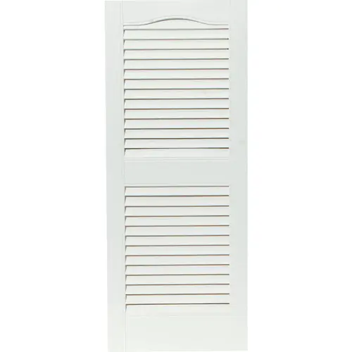 15 In. x 36 In. Vinyl Louvered Shutter, White - pack of 2