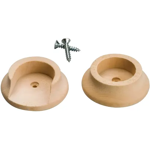 1-3/8 In. Wood Closet Rod Socket, Natural - pack of 2