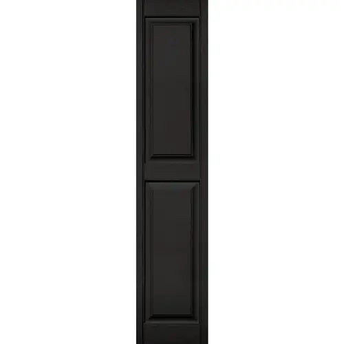 14.75 in. x 71 in. Raised Panel Vinyl Exterior Shutters Pair in Black