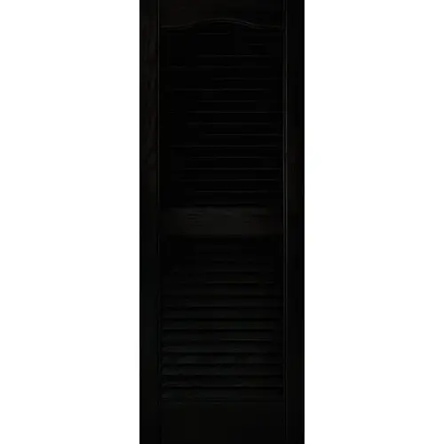 15 In. x 39 In. Vinyl Louvered Shutter, Black - pack of 2
