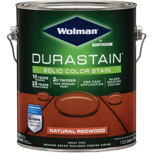 DuraStain One Coat Solid Color Exterior Stain, Natural Redwood 1 Gal.