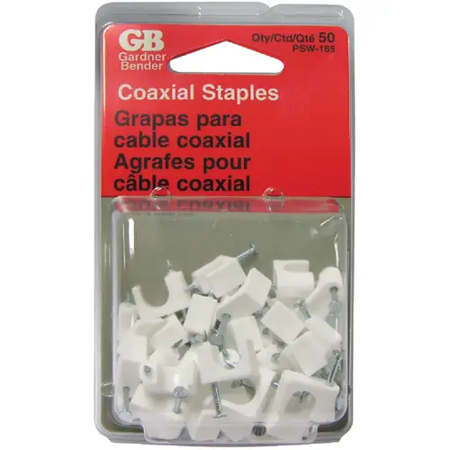 1/4 In. Plastic White Coaxial Staple (50-Count) 1/4 In. Plastic White Coaxial Staple (50-Count)