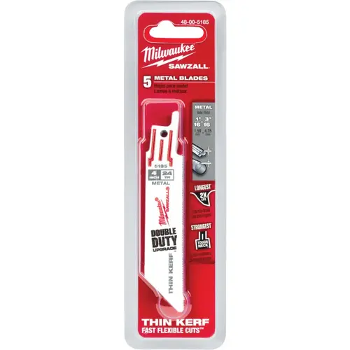 SAWZALL 4 In. 24 TPI Metal Reciprocating Saw Blade - pack of 5 SAWZALL 4 In. 24 TPI Metal Reciprocating Saw Blade - pack of 5