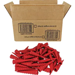 Screw-It-Again SIA-50 #2 to #16 Thread x 2 In. Red Plastic Wood Anchor (50 Ct.)