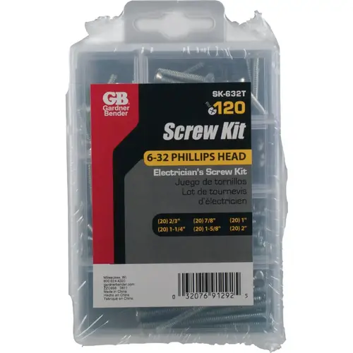Flat Head Electrician Screw Repair Kit (120 Ct.) Flat Head Electrician Screw Repair Kit (120 Ct.)