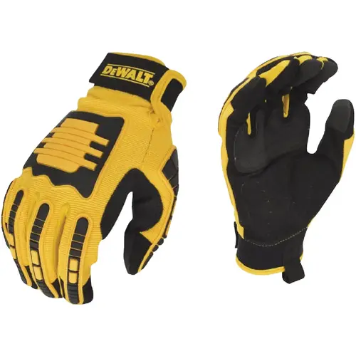 Men's Large Synthetic Leather Performance Mechanic Glove Yellow & Black Pair Men's Large Synthetic Leather Performance Mechanic Glove Yellow & Black Pair