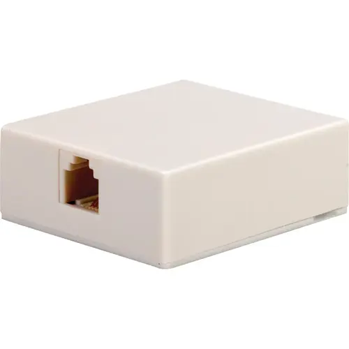 White Surface Mount Telephone Jack