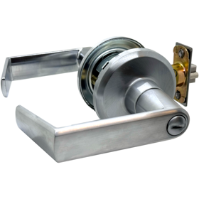 Stanley Hardware QTL250E626-SA-478S-SCKD Entry/Office Lever, Sierra (Bent) Lever with Small Rose, 6-Pin Schlage Keyway, Keyed Different, Adjustable Square Latch, 4-7/8" x 1-1/4" ANSI Strike, Grade 2, 626/US26D Satin Chrome