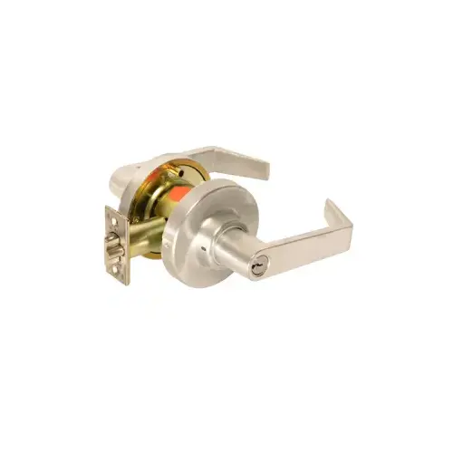 24VDC Electric Storeroom Clutched Lever Lockset, EU Electric Unlock, Fail-Secure, (REX) Request to Exit, Marks C Keyway, 2-3/4" Backset, 626/US26D Satin Chrome 24VDC Electric Storeroom Clutched Lever Lockset, EU Electric Unlock, Fail-Secure, (REX) Request to Exit, Marks C Keyway, 2-3/4" Backset, 626/US26D Satin Chrome