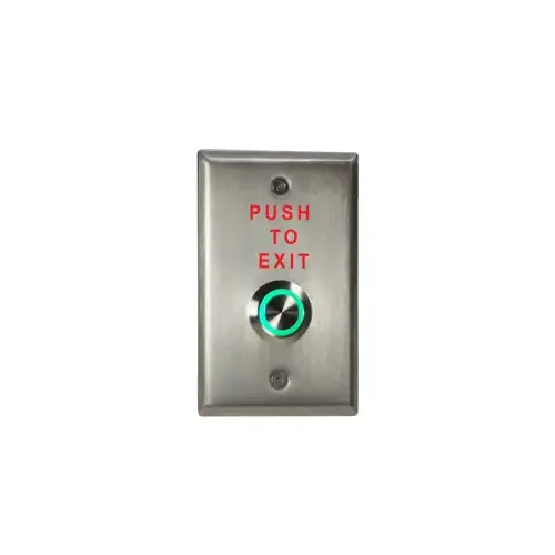 3/4" Round Stainless Entry Button or Door Bell, Illuminated LED Ring, Weather Resistant, Water Proof, Single Gang Stainless Steel Plate, Momentary, Double Pole, Normally Open No 3/4" Round Stainless Entry Button or Door Bell, Illuminated LED Ring, Weather Resistant, Water Proof, Single Gang Stainless Steel Plate, Momentary, Double Pole, Normally Open No