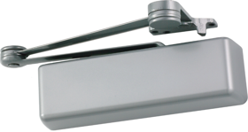 LCN 4041-CYLDEL-HEDA-AL-LH Heavy Duty Door Closer, Cast Iron, Surface Mount, Delay Action Cylinder, Hold Open Extra Duty Arm, Left Hand, Plastic Cover, ADA Adjustable Spring Size 1-6, Grade 1, TBSRT Screw Pack, 689/AL Aluminum Powder Coat